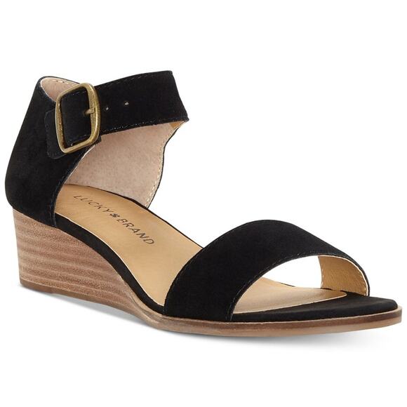 Lucky Brand Black Riamsee Wedge Sandals - Picture 7 of 7